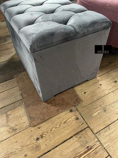 Dark Grey coffee table Ottoman Storage Box seat - ISTOOLS