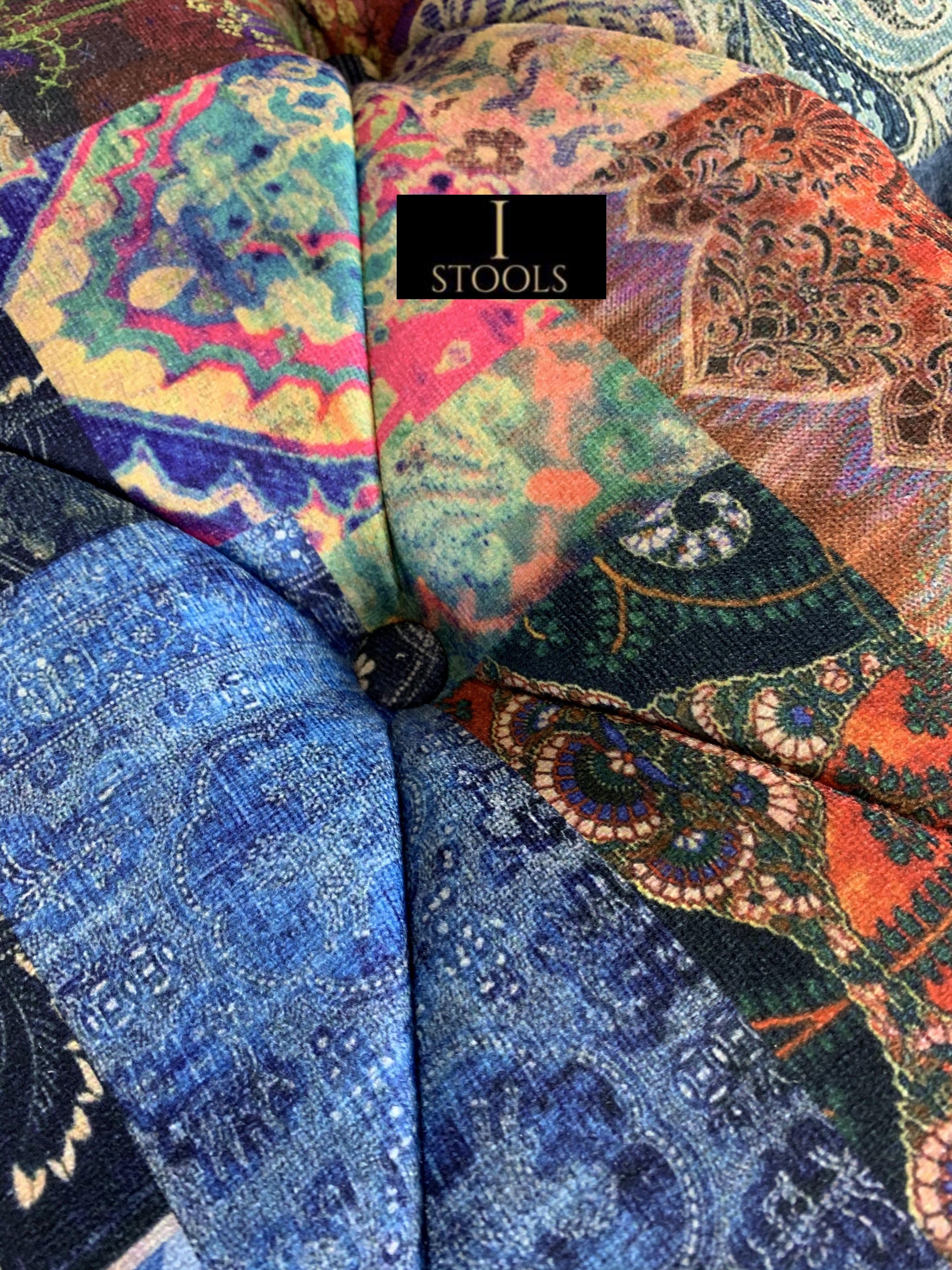 Demask multicolour Footstool | multicolour Bench | Demask Bench coffee table - ISTOOLS