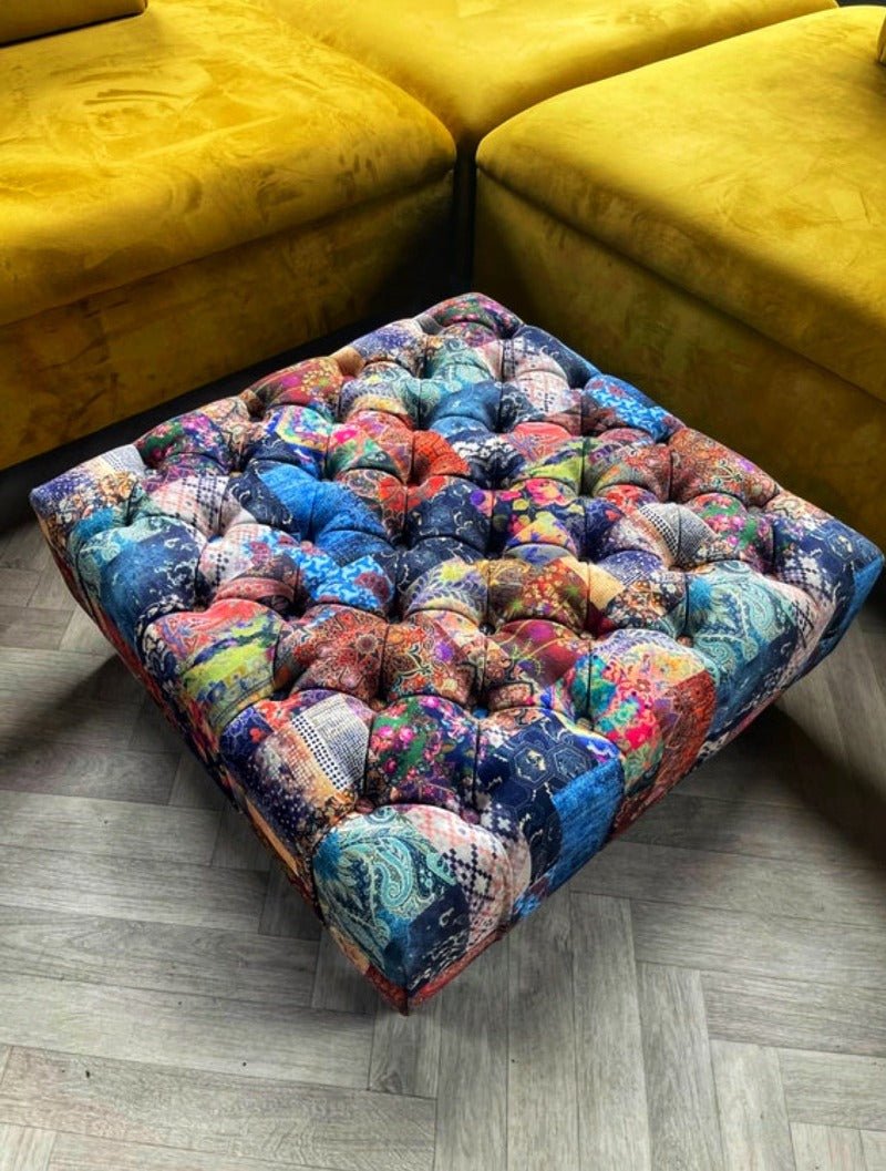 Demask multicolour Square non Storage footstool - ISTOOLS