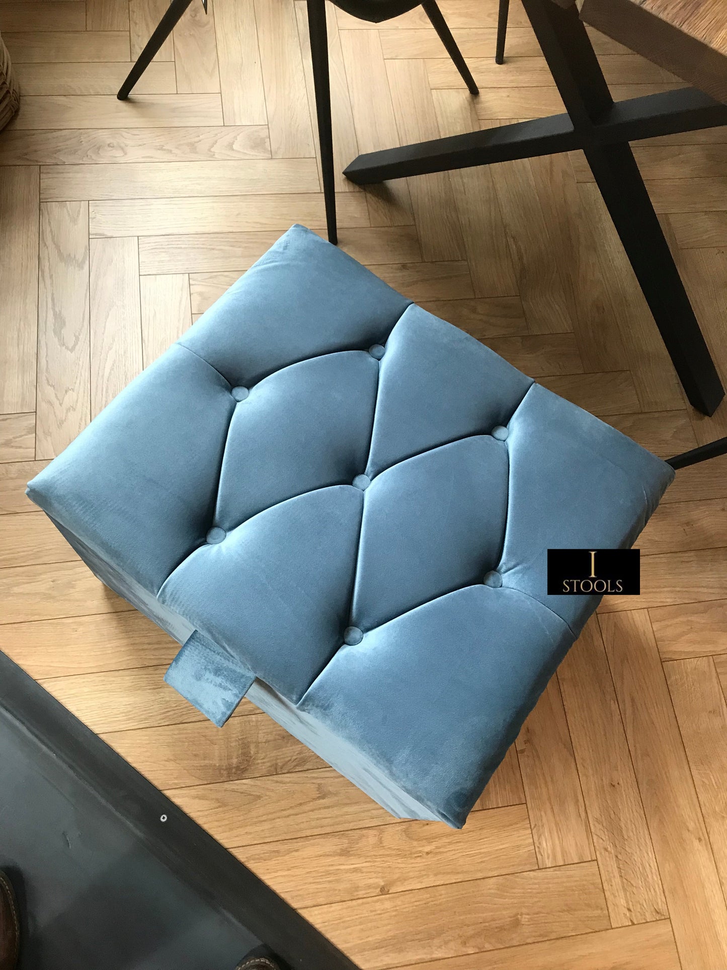 Duck Egg Blue coffee table Small Storage Box | Small Ottoman Storage Box UK - ISTOOLS