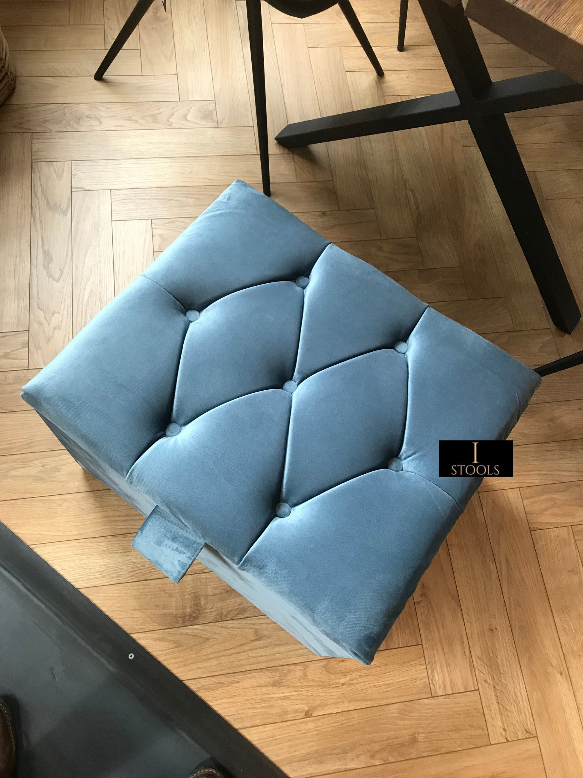 Duck Egg Blue coffee table Small Storage Box | Small Ottoman Storage Box UK - ISTOOLS