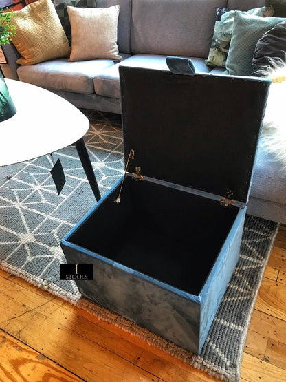 Duck Egg Blue coffee table Small Storage Box | Small Ottoman Storage Box UK - ISTOOLS