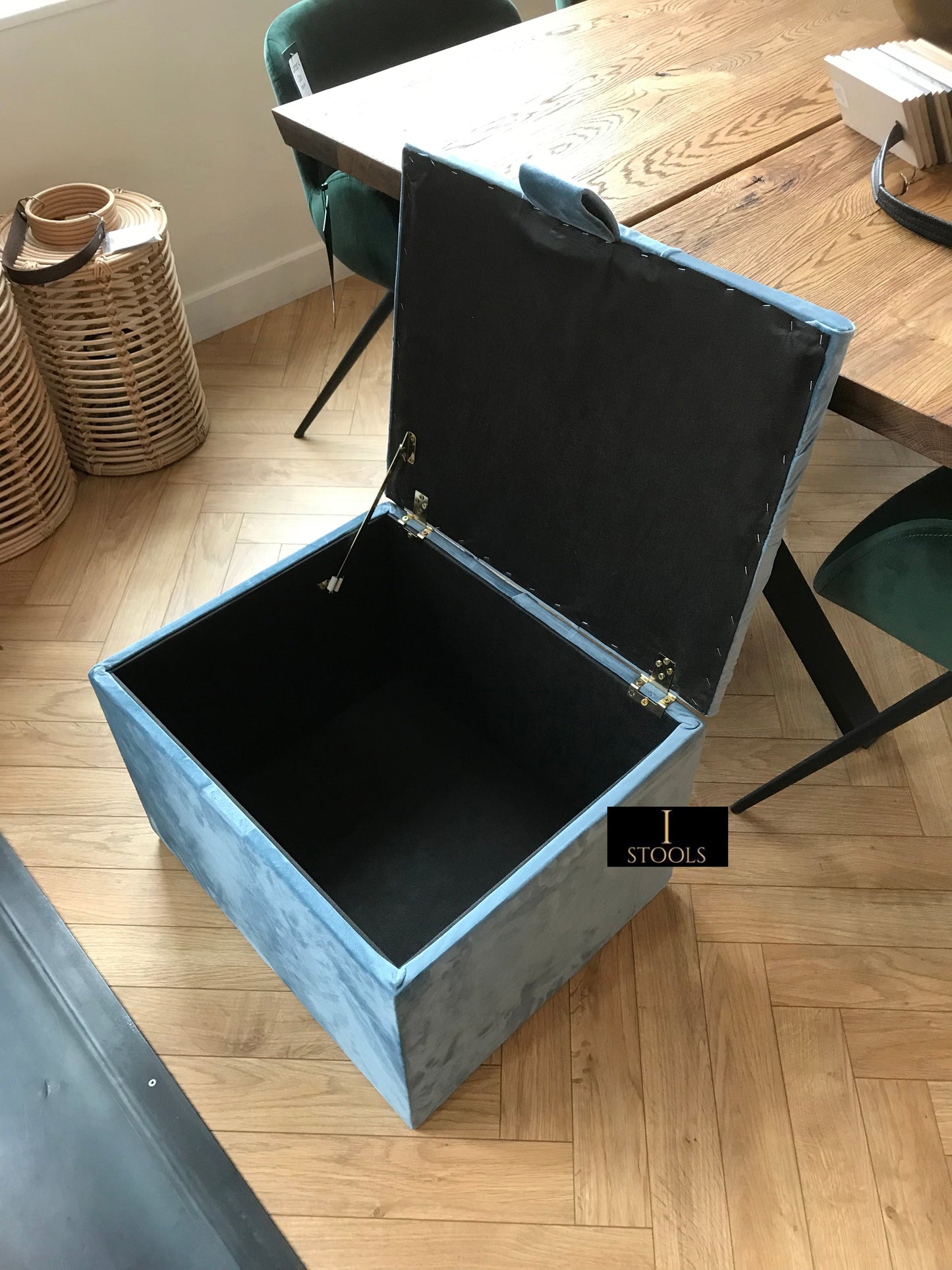 Duck Egg Blue coffee table Small Storage Box | Small Ottoman Storage Box UK - ISTOOLS