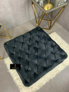 Black Square Coffee Table | Black Velvet Chesterfield Pouffe & Coffee Table