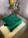 Green Plain Top Ottoman footstool