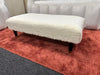 Premium Luxury Footstool with Cozy fur| off white Creamy Footstool Bench