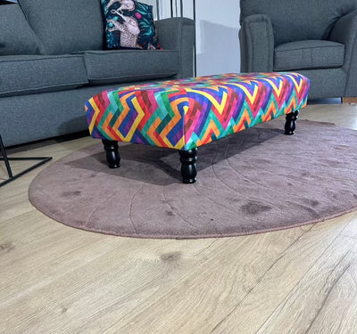 Multi colour trem footstool
