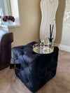 Buy Black Square Ottoman Cube Deep Buttoned Coffee Table