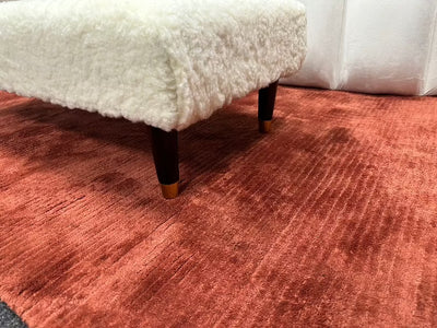 Premium Luxury Footstool with Cozy fur| off white Creamy Footstool Bench