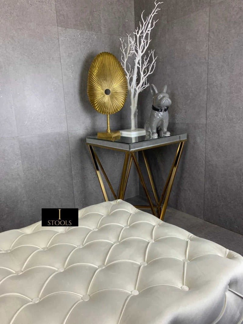 Large Creamy White Square Ottoman Coffee Table | Coffee Table - ISTOOLS