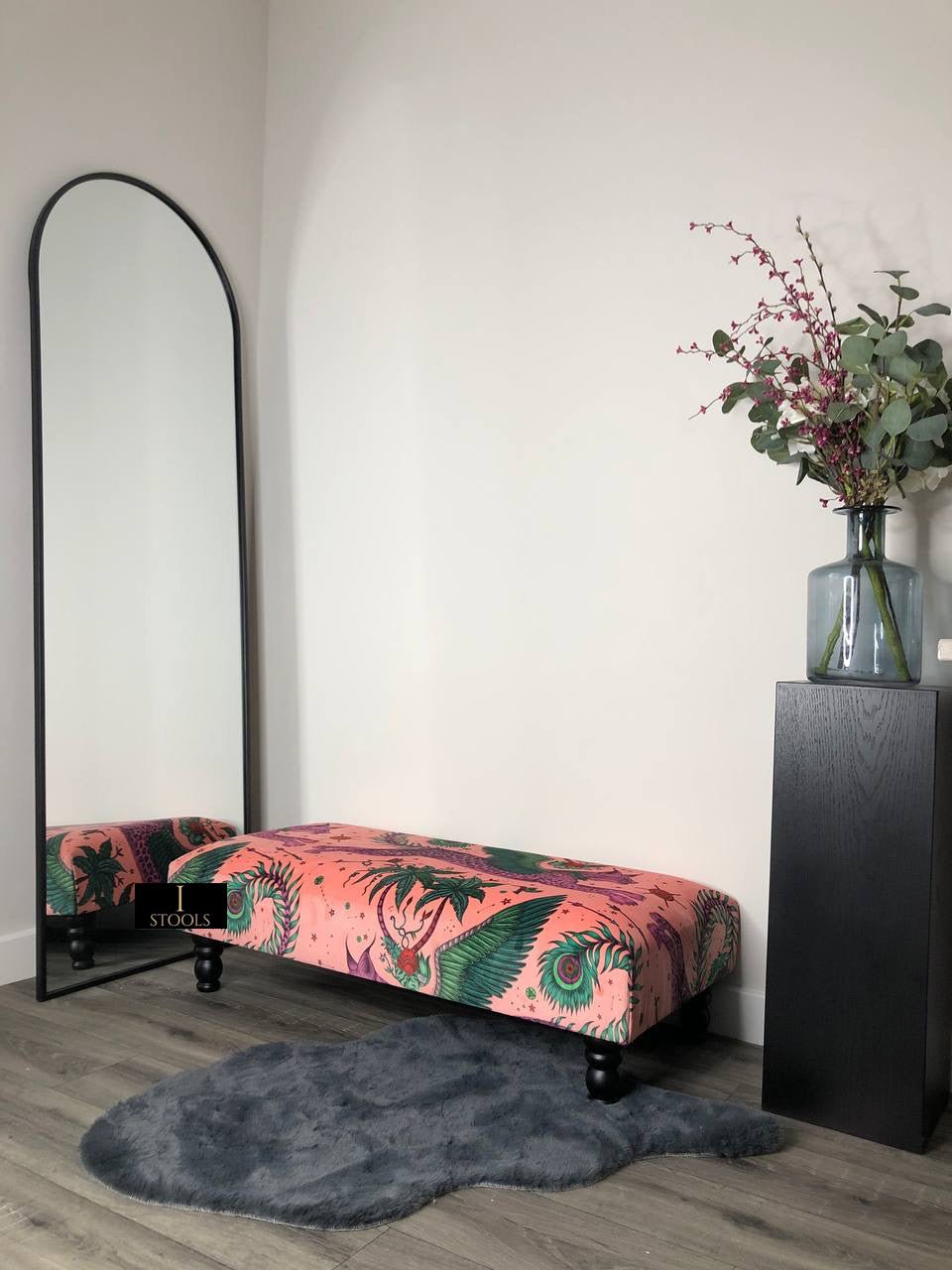 Made to measure available | contact us | Lynx Printed multicolour Fabric Footstool - ISTOOLS