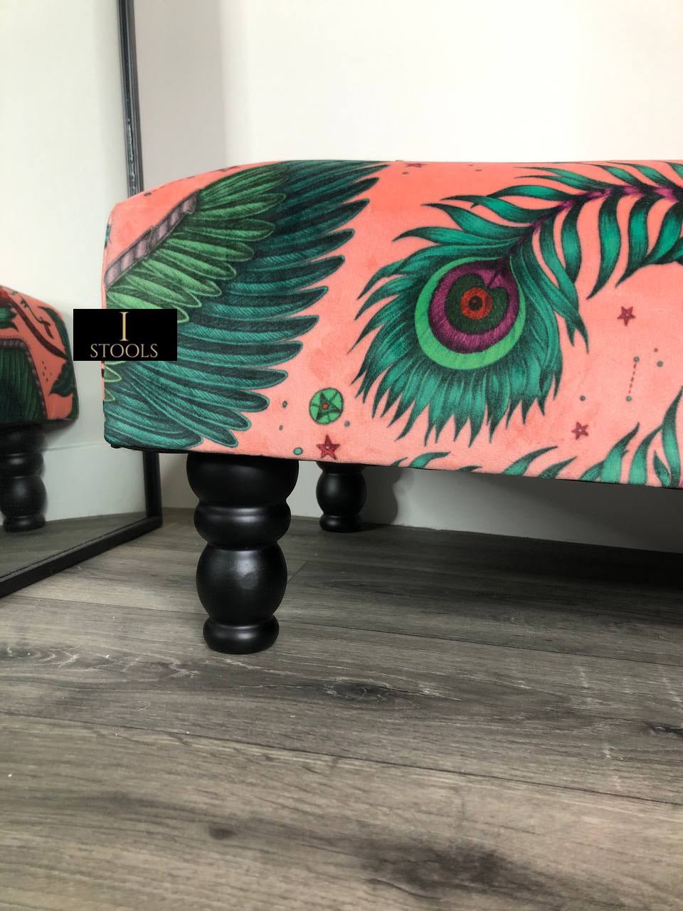 Made to measure available | contact us | Lynx Printed multicolour Fabric Footstool - ISTOOLS