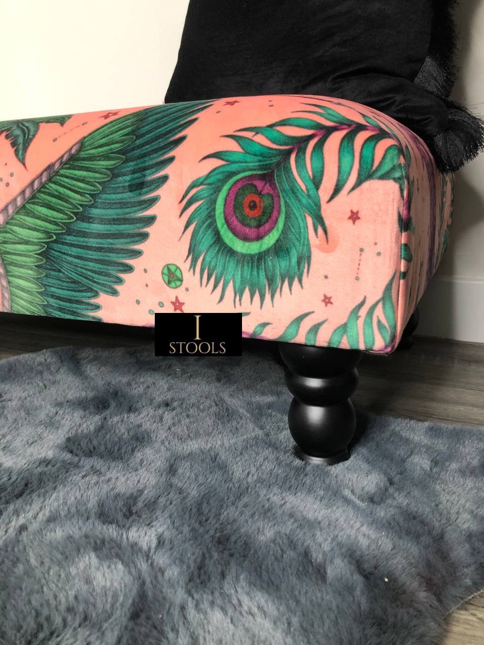 Made to measure available | contact us | Lynx Printed multicolour Fabric Footstool - ISTOOLS