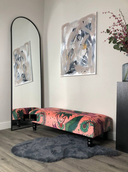 Made to measure available | contact us | Lynx Printed multicolour Fabric Footstool - ISTOOLS