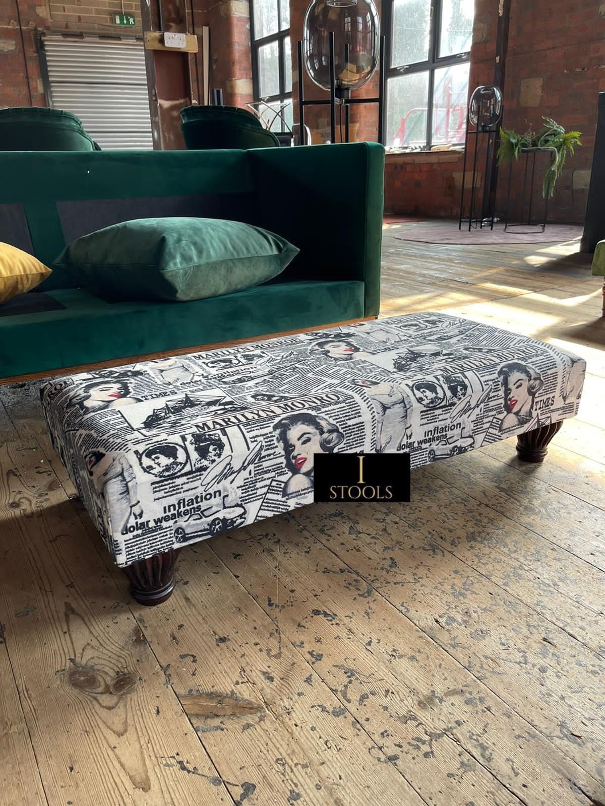 Marilyn Monroe printed fabric Footstool Bench - ISTOOLS