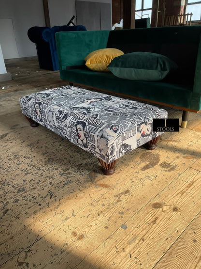 Marilyn Monroe printed fabric Footstool Bench - ISTOOLS