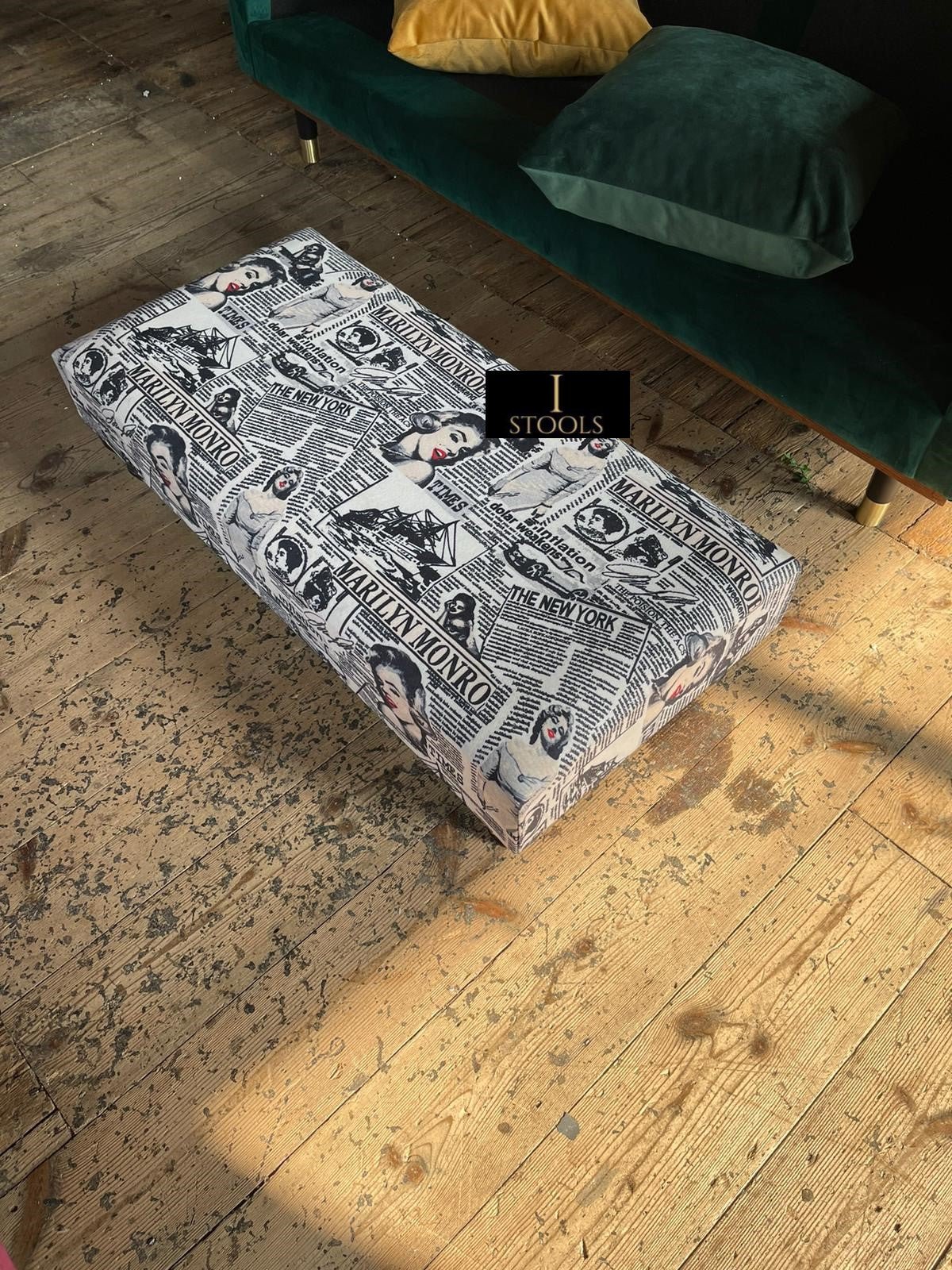 Marilyn Monroe printed fabric Footstool Bench - ISTOOLS