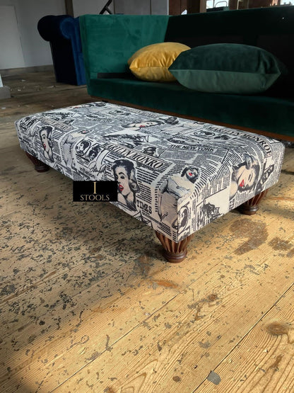 Marilyn Monroe printed fabric Footstool Bench - ISTOOLS