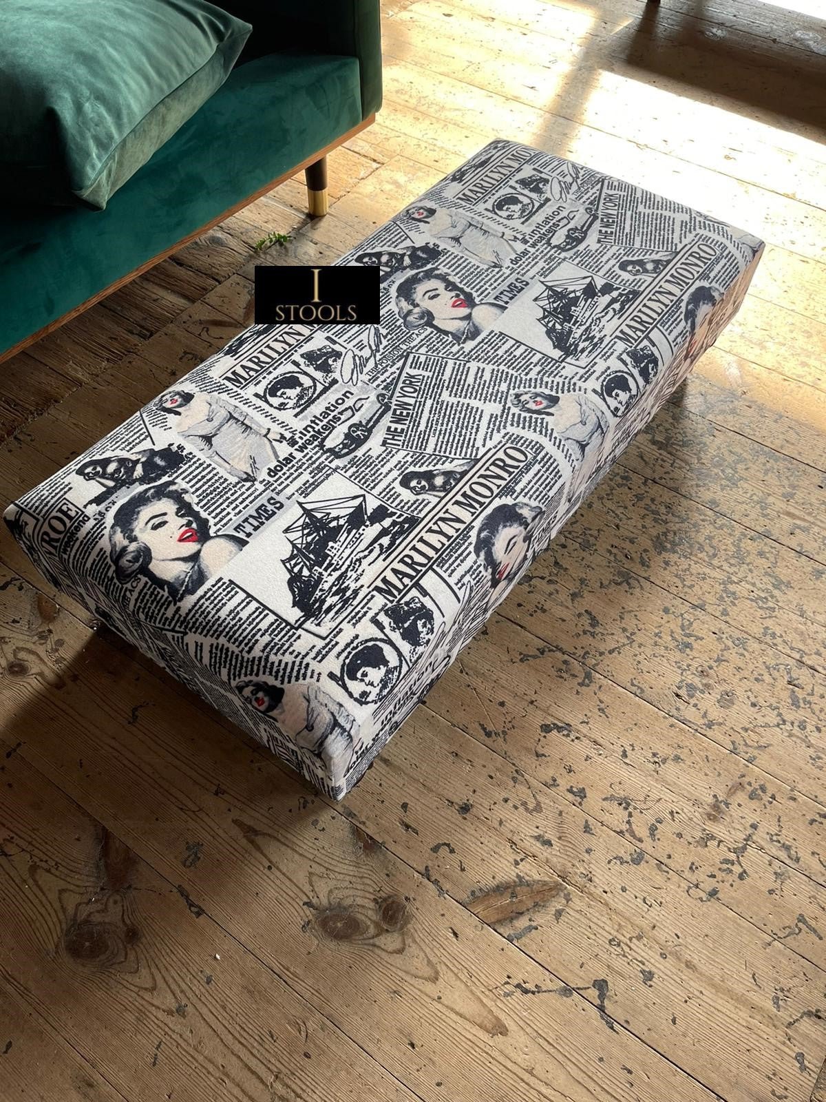 Marilyn Monroe printed fabric Footstool Bench - ISTOOLS