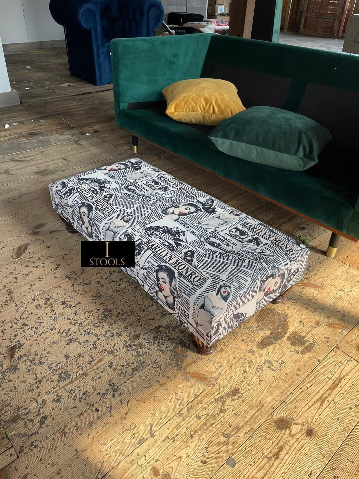 Marilyn Monroe printed fabric Footstool Bench - ISTOOLS