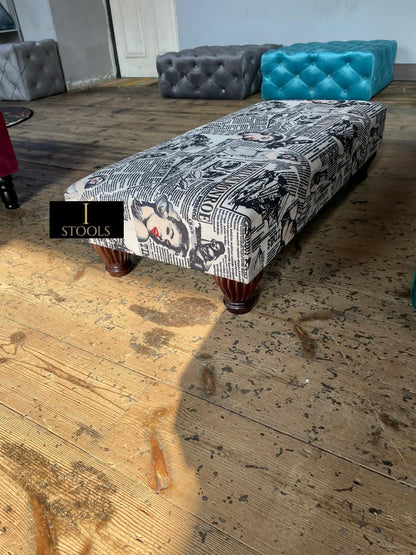 Marilyn Monroe printed fabric Footstool Bench - ISTOOLS