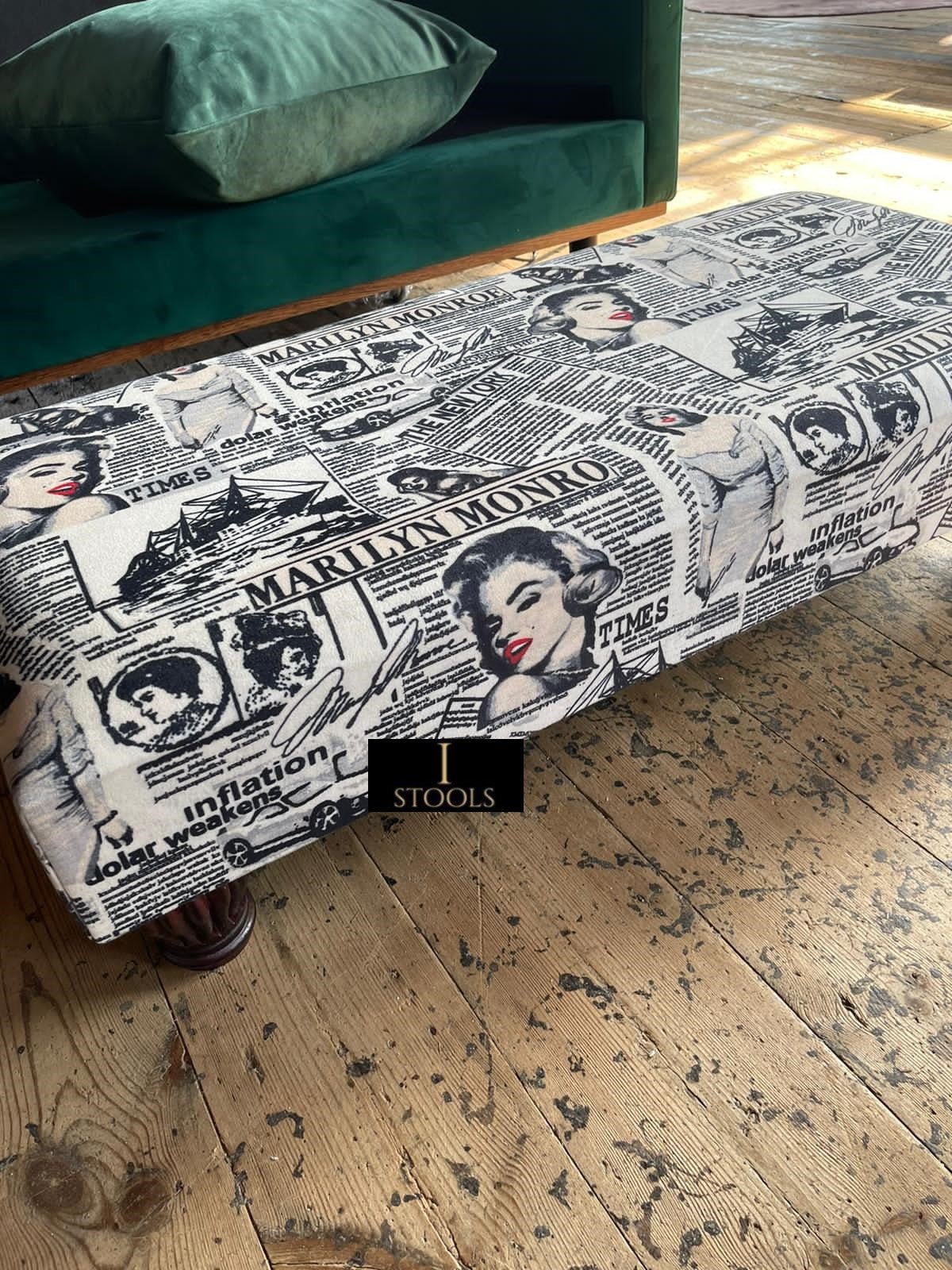 Marilyn Monroe printed fabric Footstool Bench - ISTOOLS