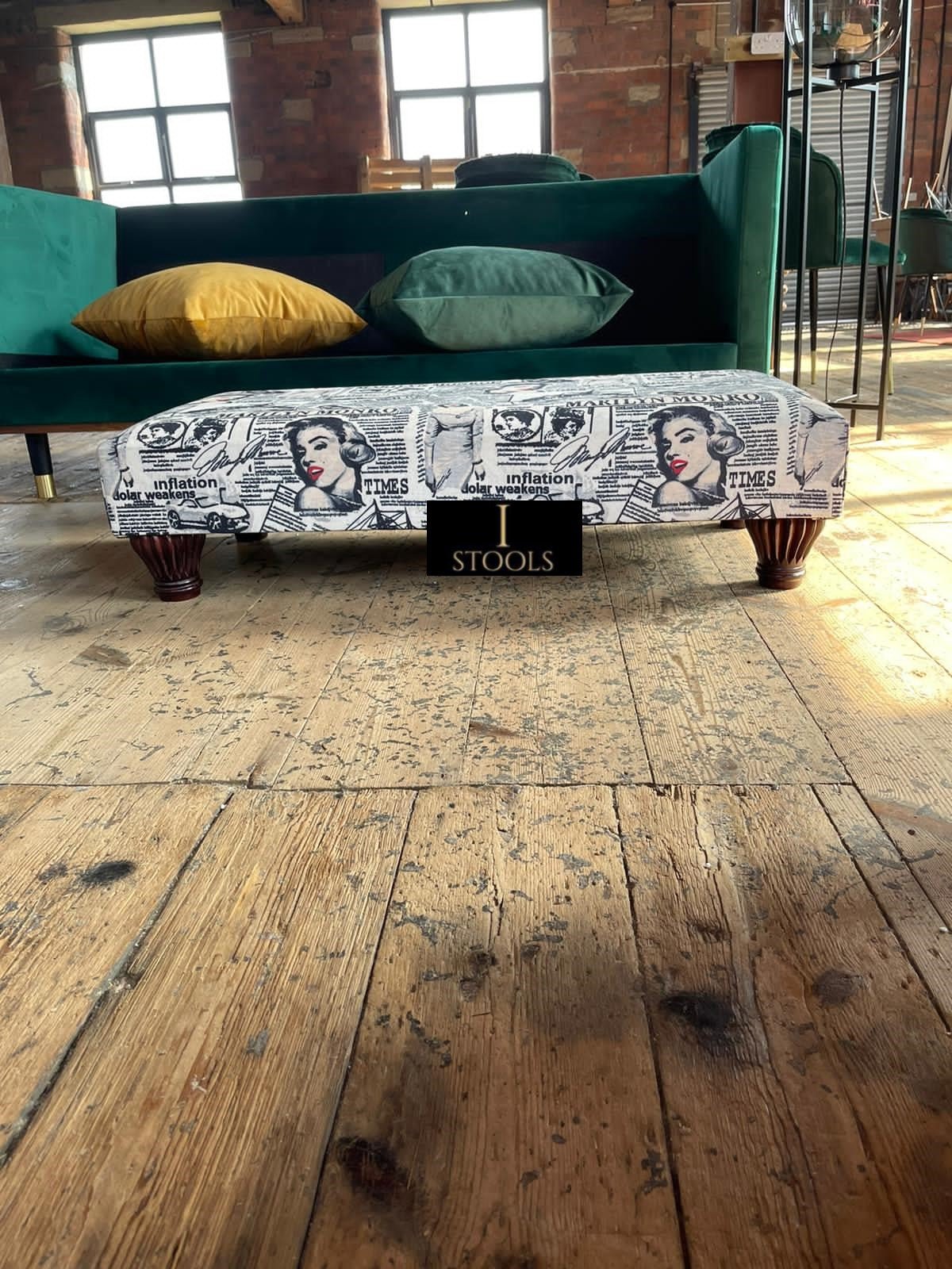 Marilyn Monroe printed fabric Footstool Bench - ISTOOLS