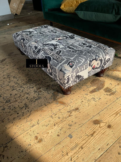 Marilyn Monroe printed fabric Footstool Bench - ISTOOLS