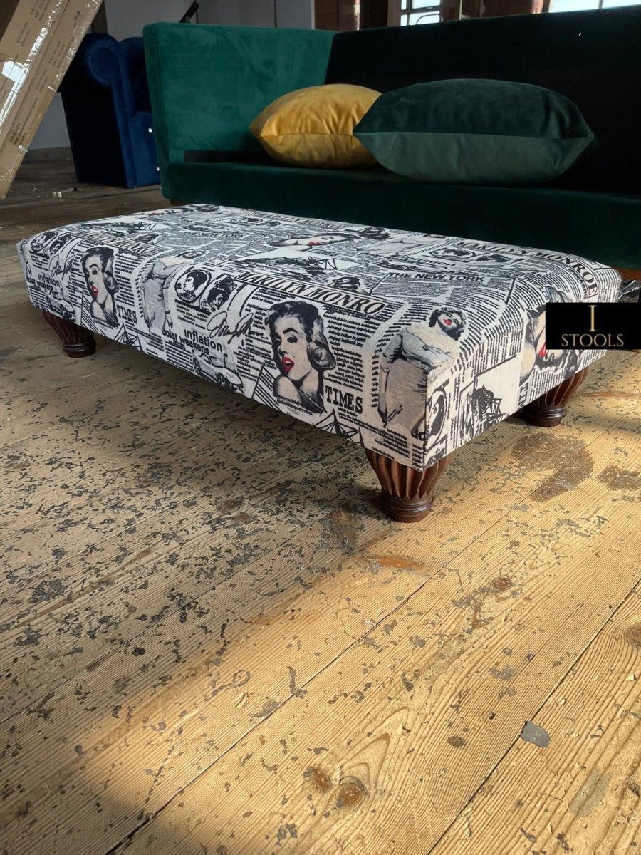 Marilyn Monroe printed fabric Footstool Bench - ISTOOLS