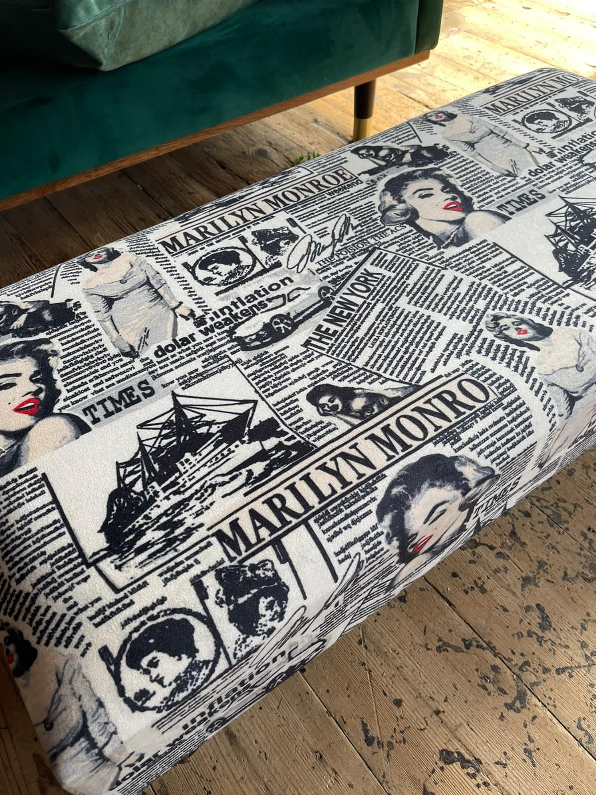 Marilyn Monroe printed fabric Footstool Bench - ISTOOLS