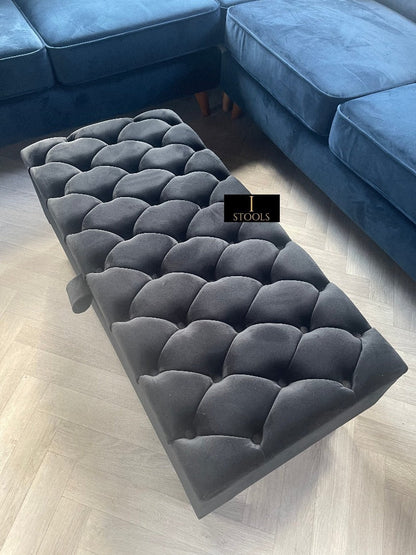 PREMIUM chesterfield storage ottoman tufted matching buttons - ISTOOLS