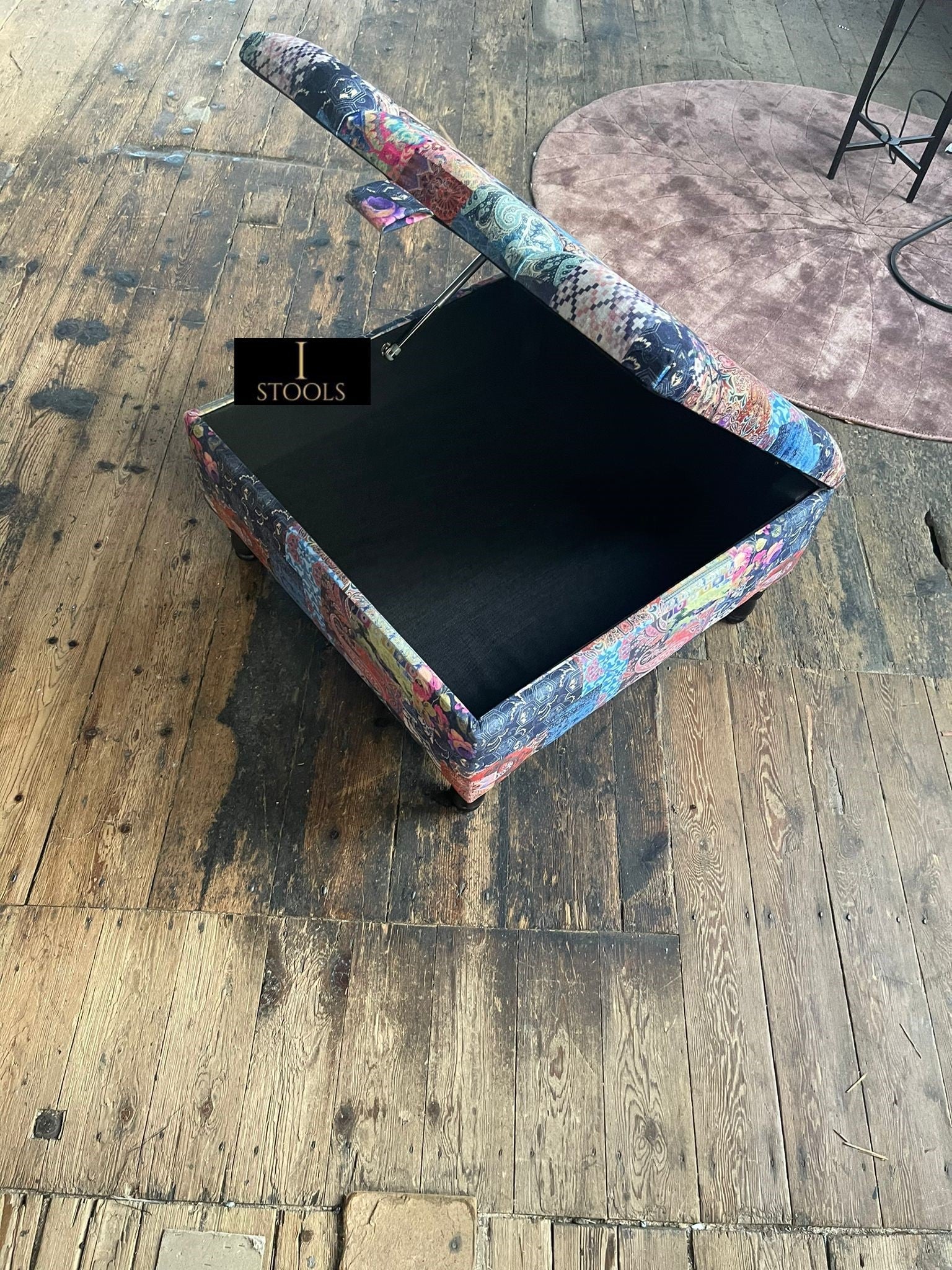 PREMIUM Ottoman storage square Demask multicolour - ISTOOLS