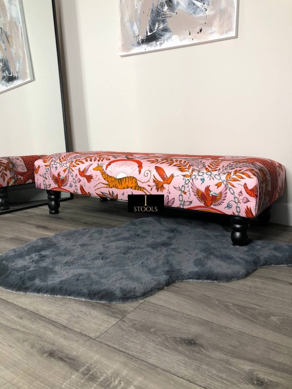 Printed multicolour Fabric Bespoke Footstool - ISTOOLS