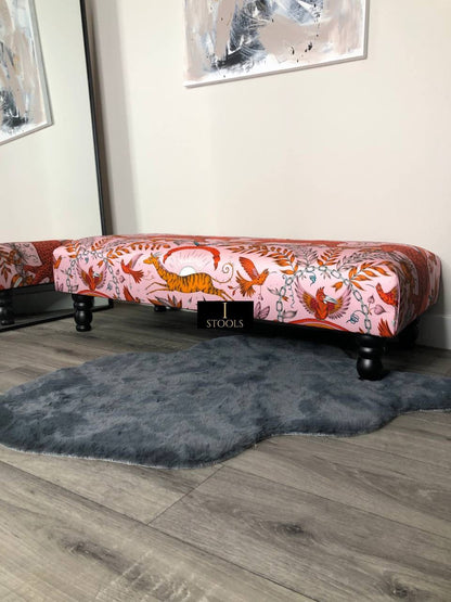 Printed multicolour Fabric Bespoke Footstool - ISTOOLS