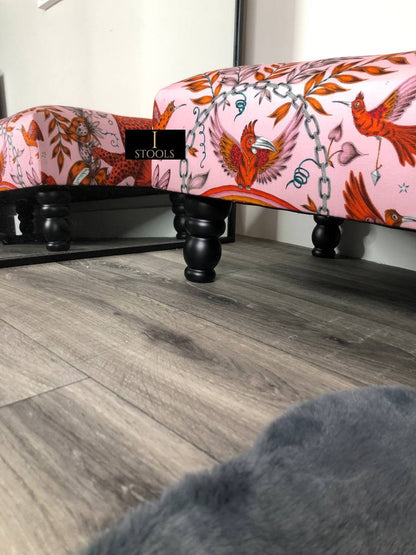 Printed multicolour Fabric Bespoke Footstool - ISTOOLS