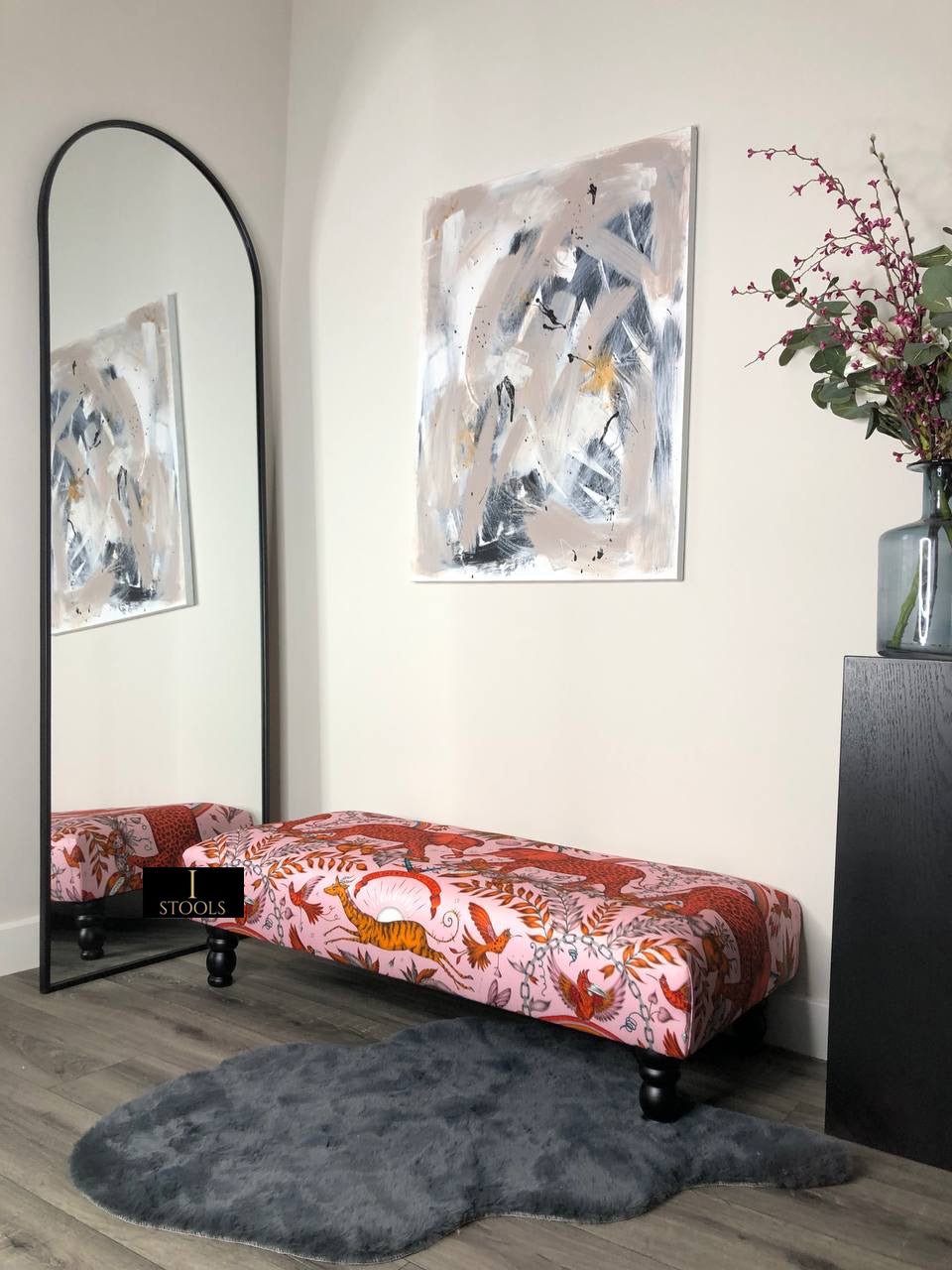 Printed multicolour Fabric Bespoke Footstool - ISTOOLS