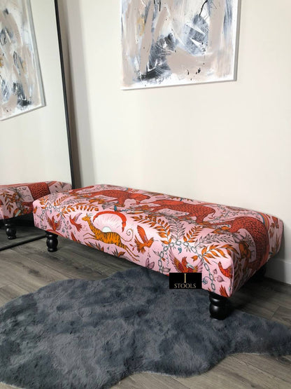 Printed multicolour Fabric Bespoke Footstool - ISTOOLS