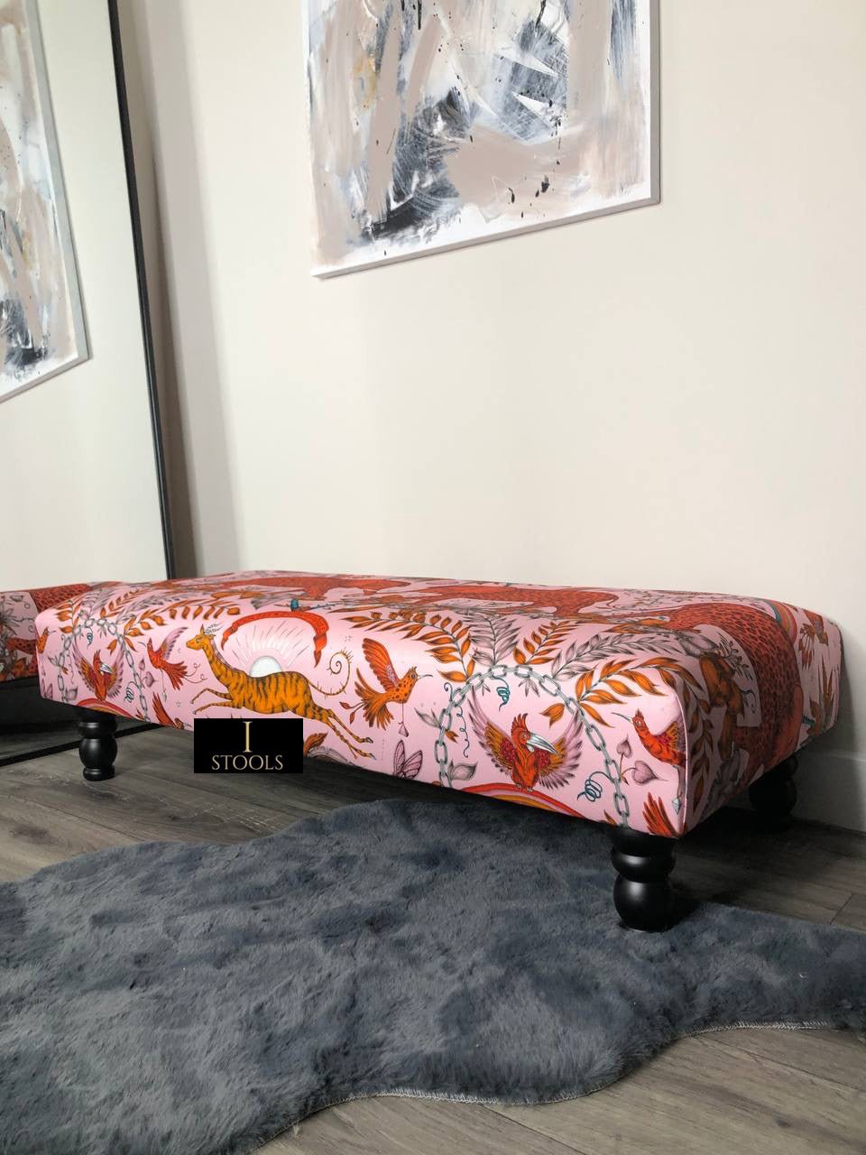 Printed multicolour Fabric Bespoke Footstool - ISTOOLS