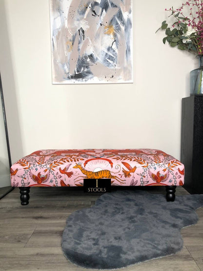 Printed multicolour Fabric Bespoke Footstool - ISTOOLS