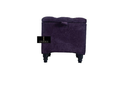 Purple Aubergine Small Storage Box | Purple Footstool with Storage UK | Purple Velvet Stool - ISTOOLS