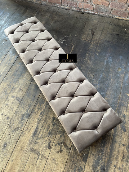 Rectangular Sand Coloured Chesterfield Footstool - ISTOOLS