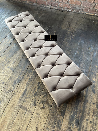 Rectangular Sand Coloured Chesterfield Footstool - ISTOOLS