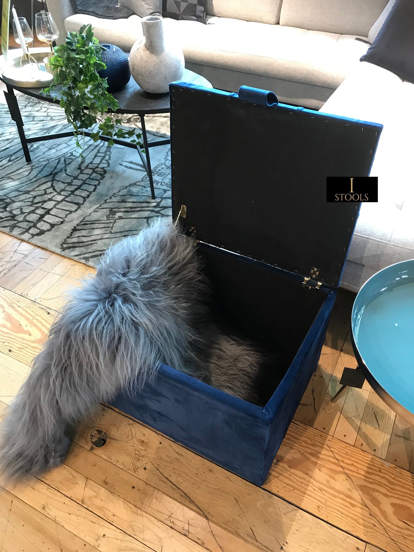 Small coffee table Storage Box | Footrest with Storage | Pouffe - ISTOOLS